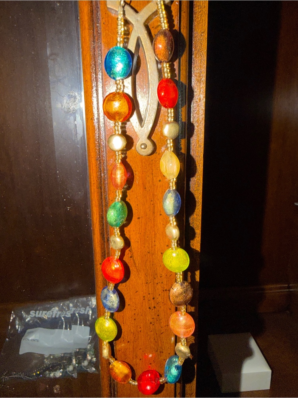 Colorful Glass Bead Necklace - Multi Color